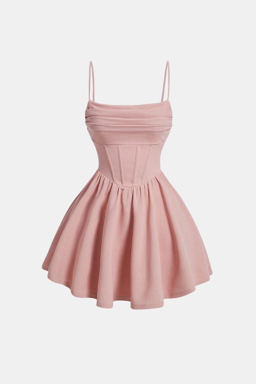 Robe femme bustier froncé taille haute col carré soirée – Image 6