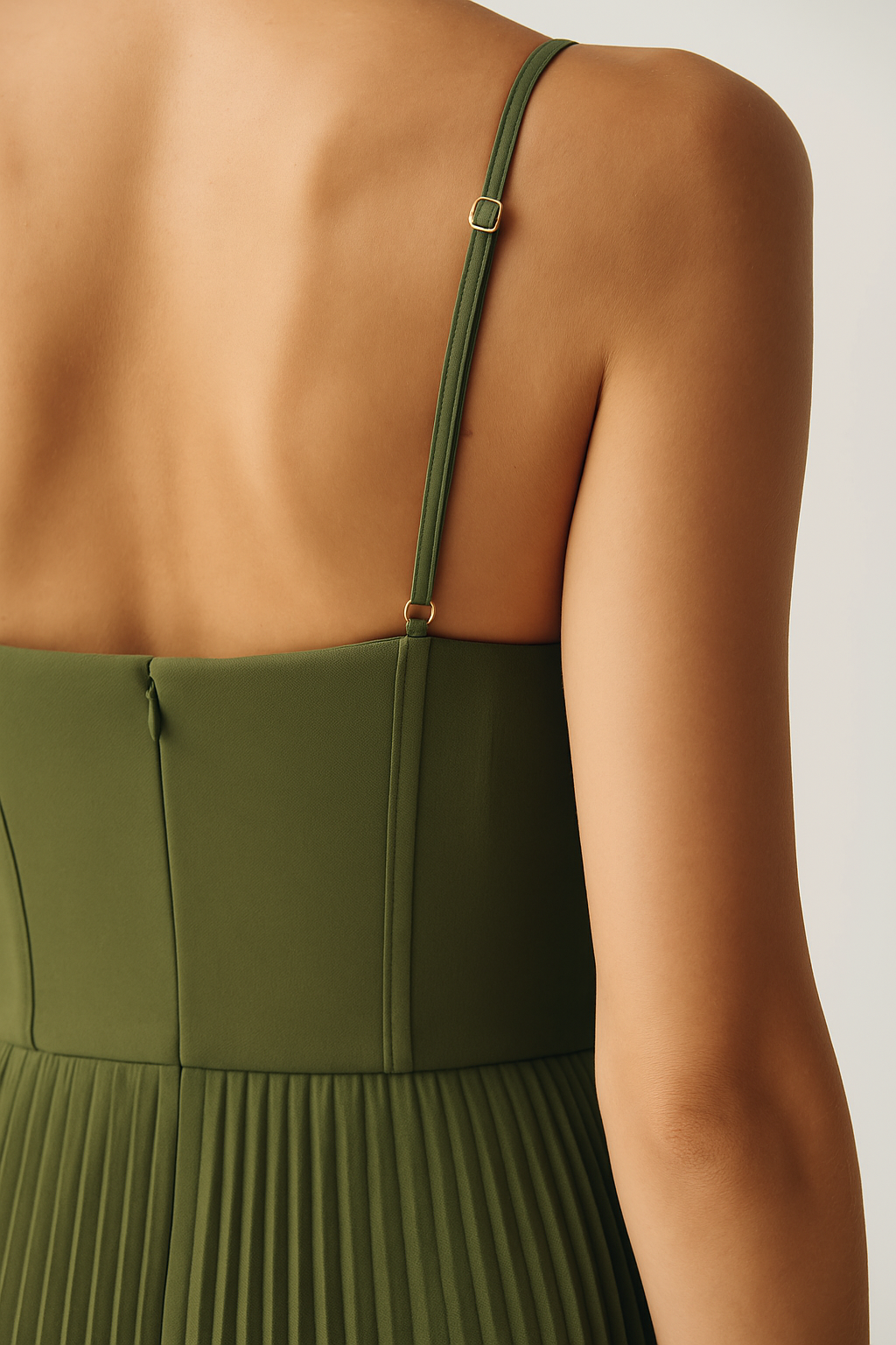 Robe femme décolleté cœur jupe midi plissée soirée – Image 5
