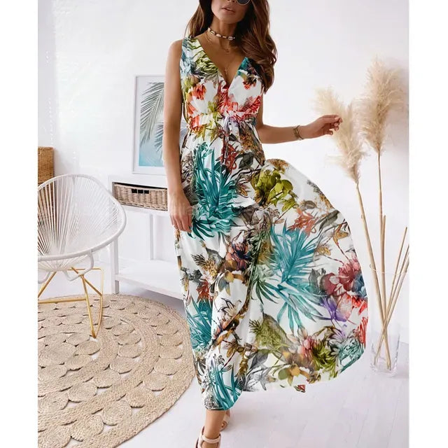 Robe longue femme ample fluide décontractée été – Image 3