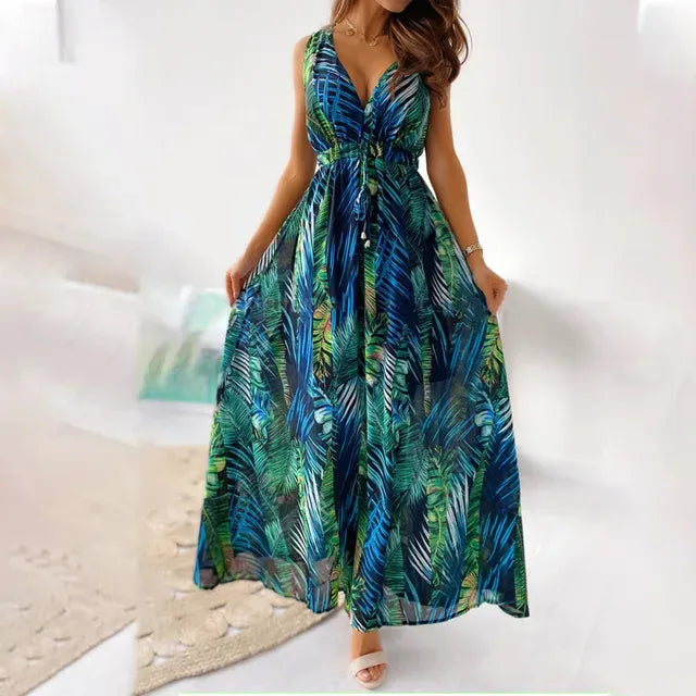 Robe longue femme ample fluide décontractée été – Image 2