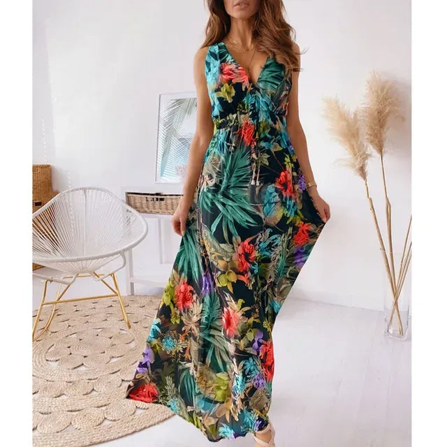 Robe longue femme ample fluide décontractée été – Image 4