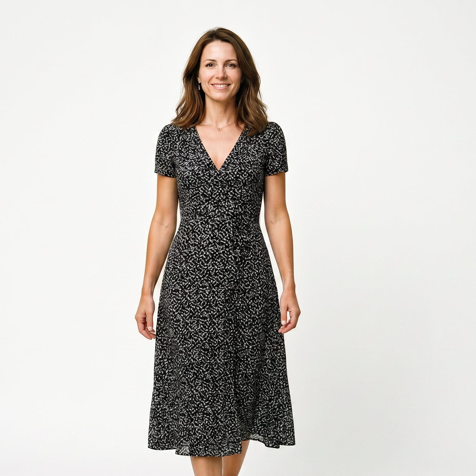 Robe femme décolleté V ourlet fluide polyvalente – Image 6