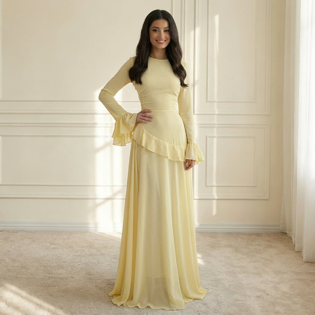Robe longue femme corsage ajusté silhouette allongeante – Image 4