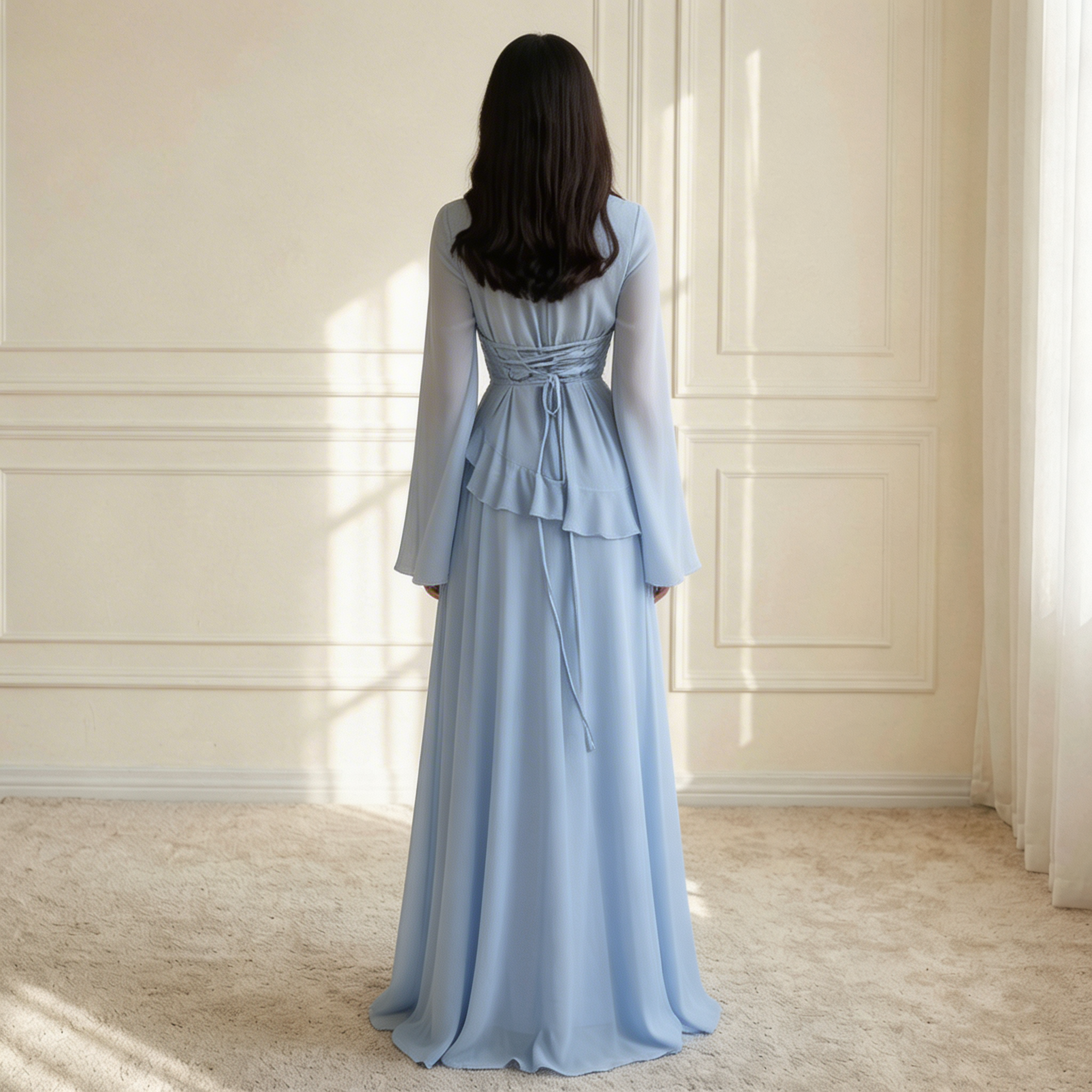 Robe longue femme corsage ajusté silhouette allongeante – Image 8