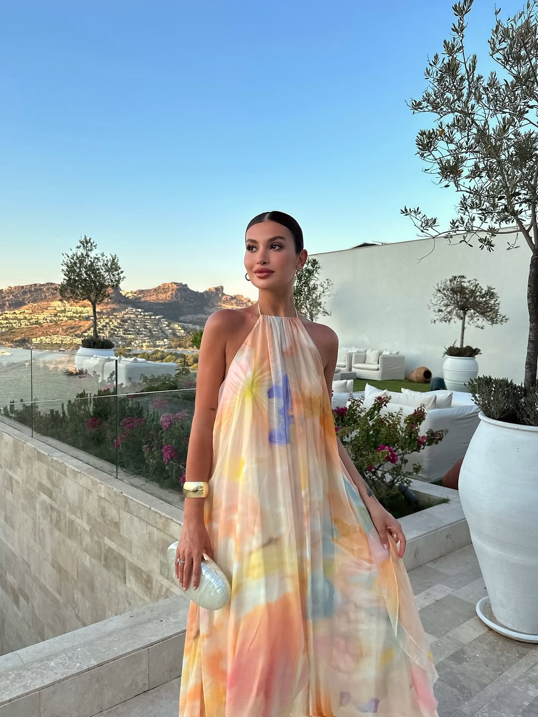 Robe femme col halter mousseline légère dos nu – Image 3