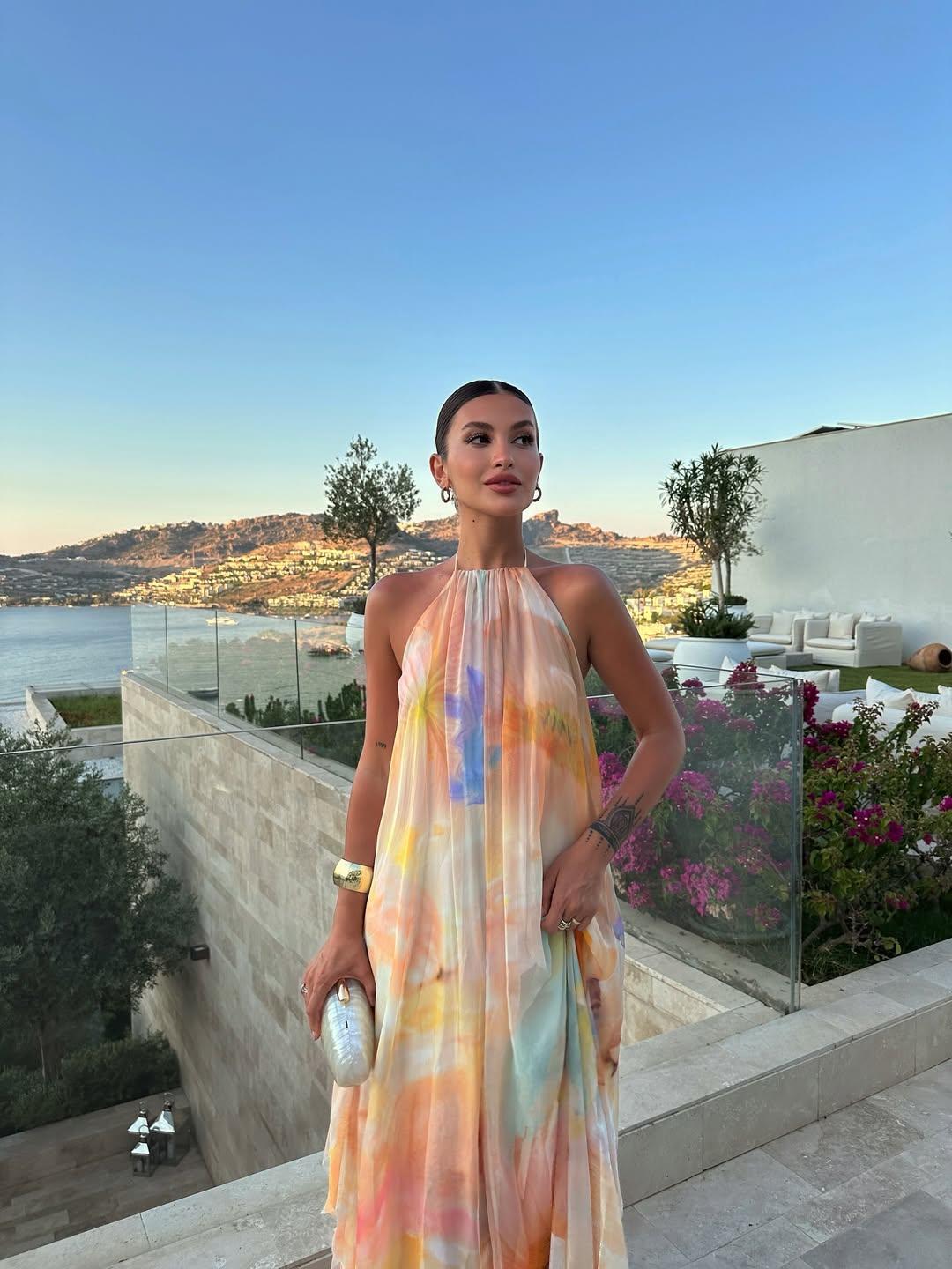 Robe femme col halter mousseline légère dos nu – Image 4