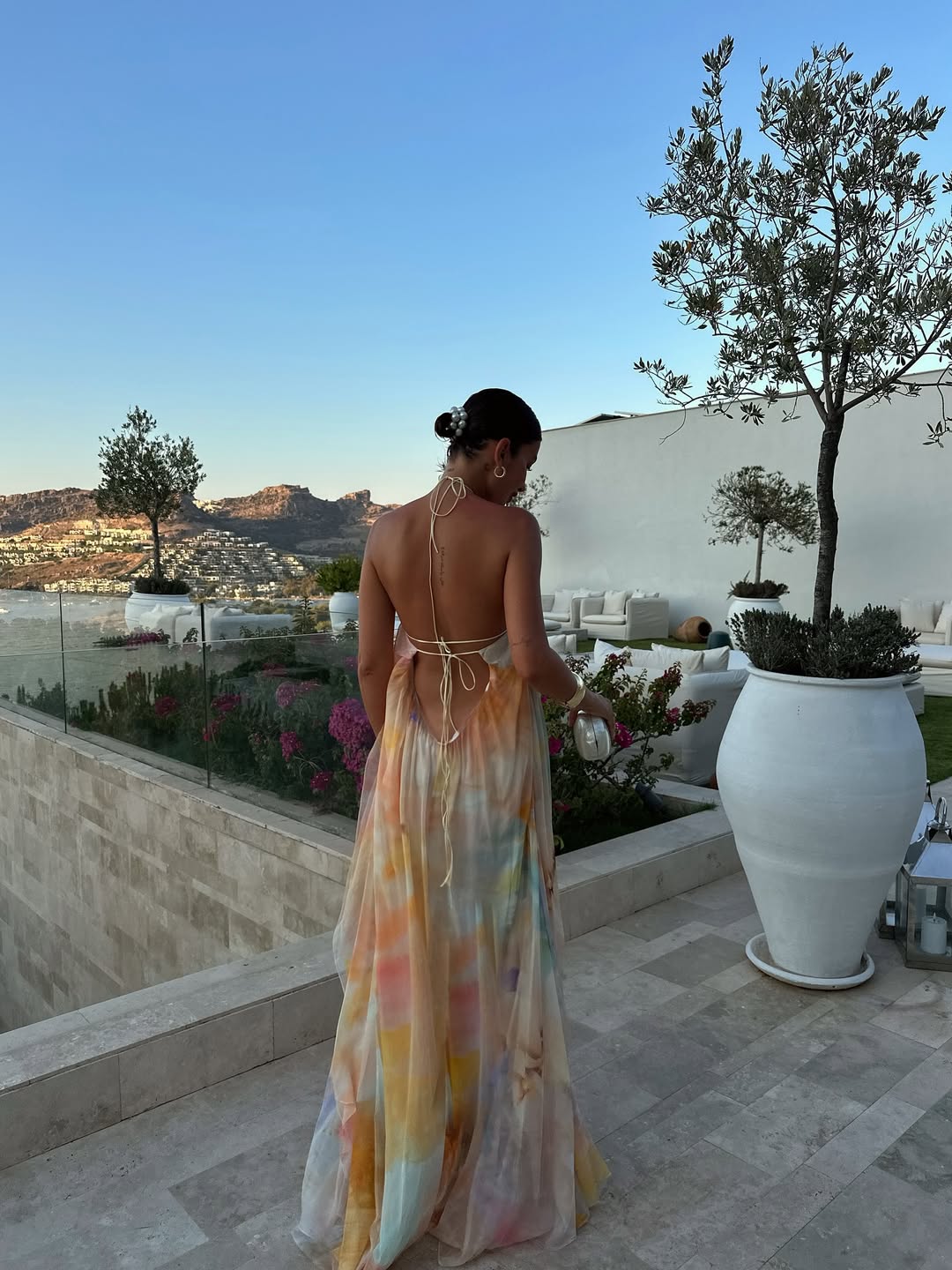 Robe femme col halter mousseline légère dos nu – Image 6