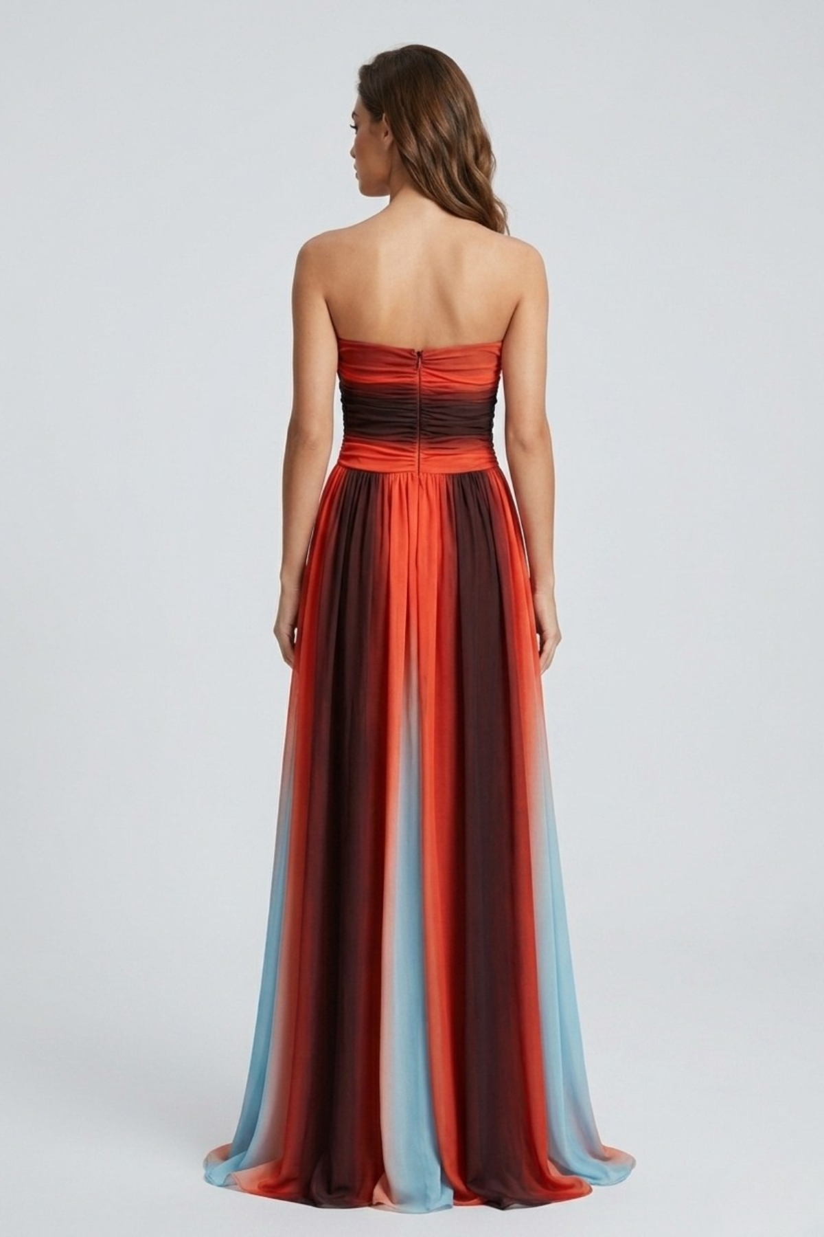 Robe femme longue coupe A-line décolleté sans épaules – Image 3
