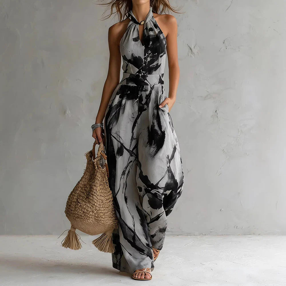 Robe femme taille haute imprimée respirante
