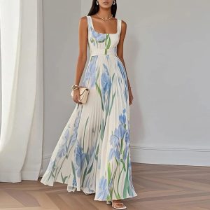 Robe femme coupe trapèze décolleté V mariage soirée