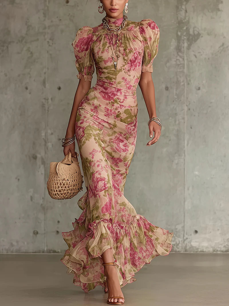 Robe femme fluide imprimé artistique bohème