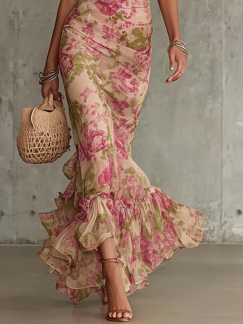 Robe femme fluide imprimé artistique bohème – Image 3