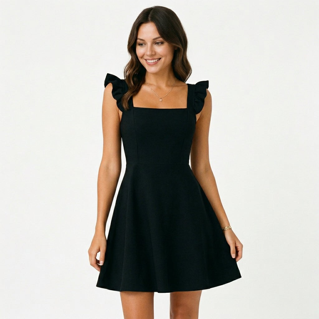 Robe femme mini coupe évasée tissu léger – Image 4