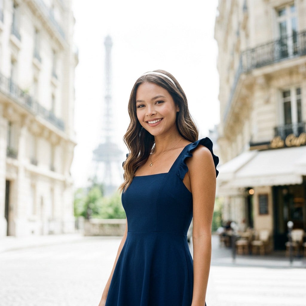Robe femme mini coupe évasée tissu léger – Image 8