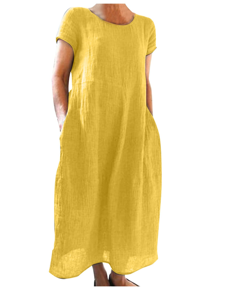 Robe femme coton lin respirante coupe ample été – Image 8