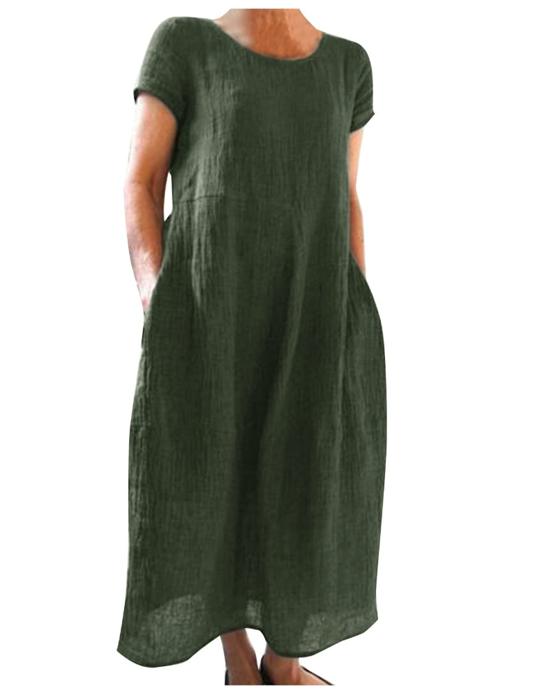 Robe femme coton lin respirante coupe ample été – Image 5
