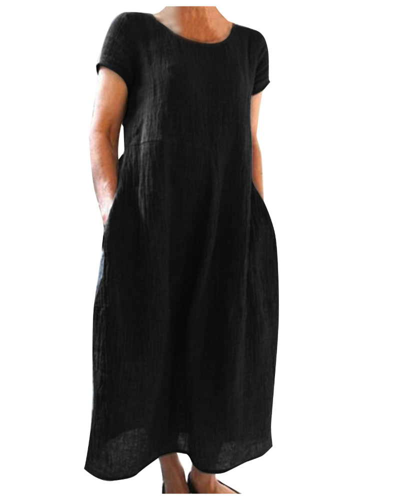 Robe femme coton lin respirante coupe ample été – Image 6