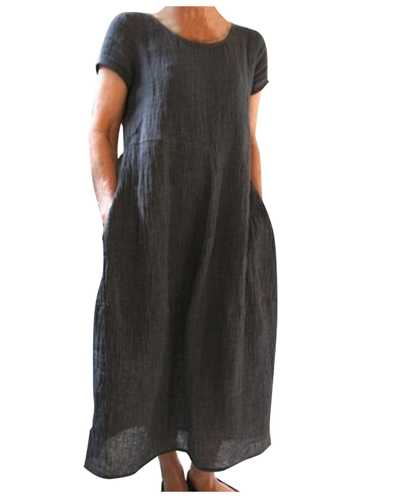 Robe femme coton lin respirante coupe ample été – Image 7