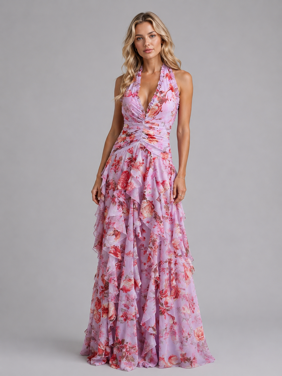 Robe femme taille froncée fluide tissu respirant