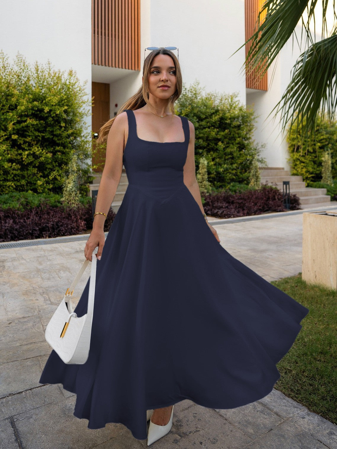 Robe femme de soirée extensible bretelles réglables – Image 3
