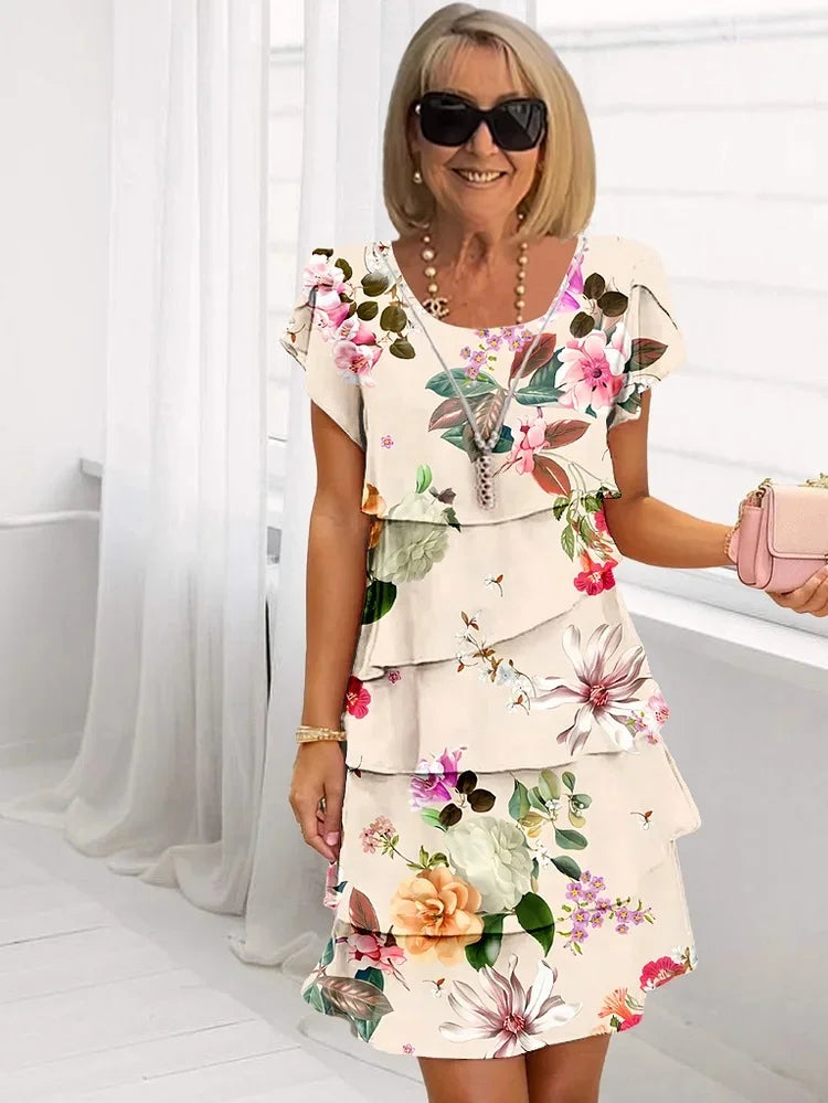 Robe femme manches courtes tissu fluide – Image 2
