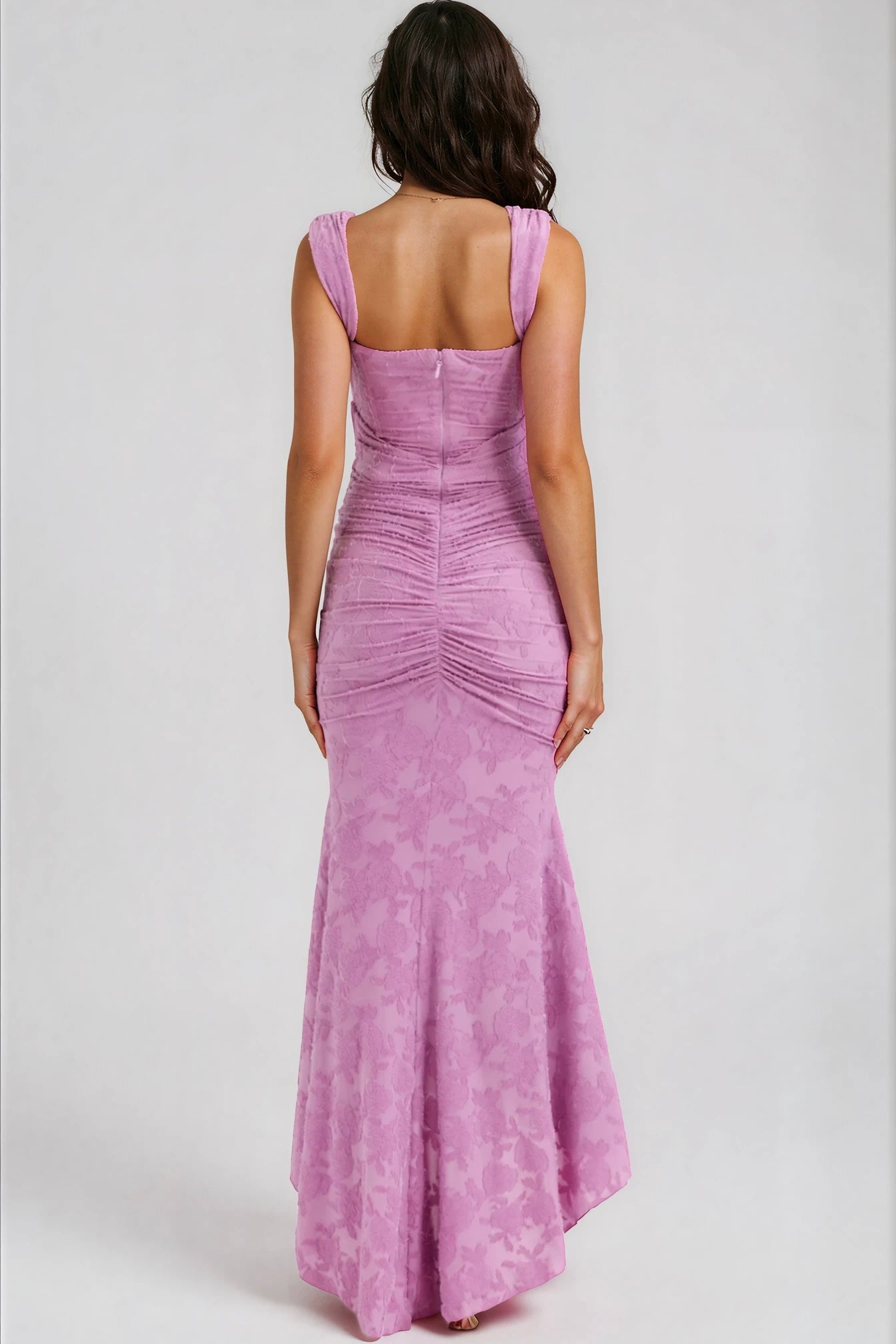 Robe femme jersey léger fronces taille maxi – Image 6