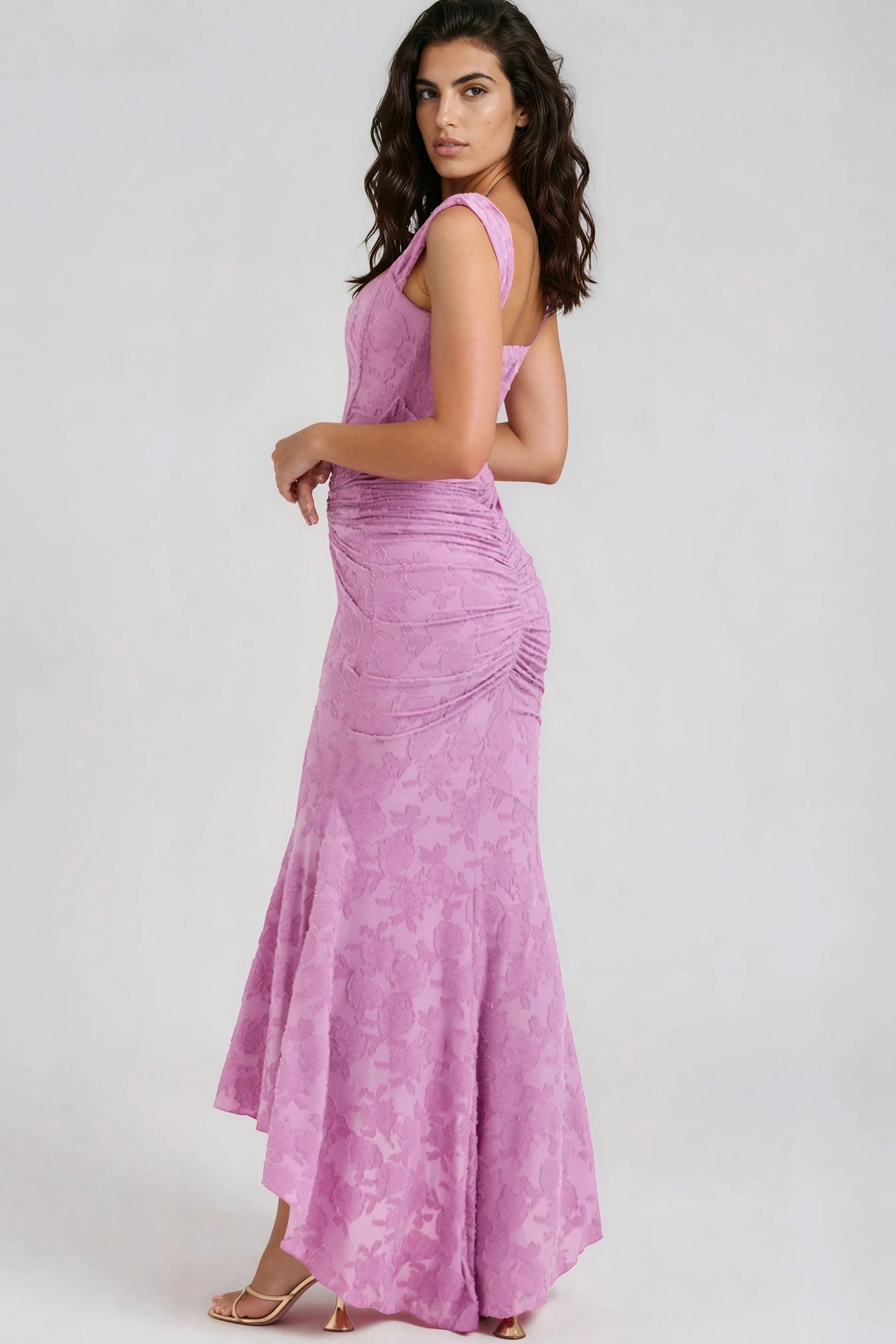 Robe femme jersey léger fronces taille maxi – Image 7