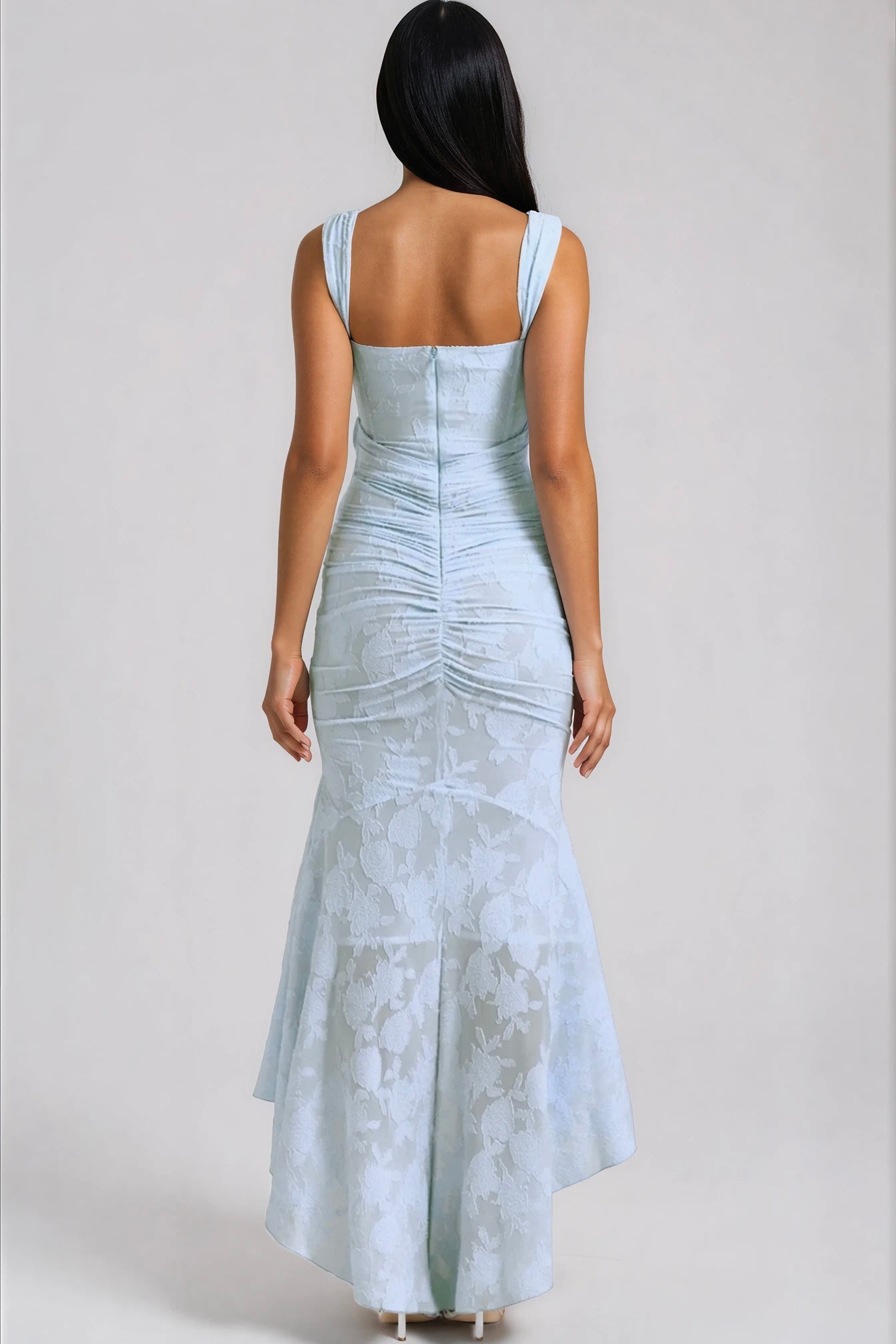 Robe femme jersey léger fronces taille maxi – Image 10