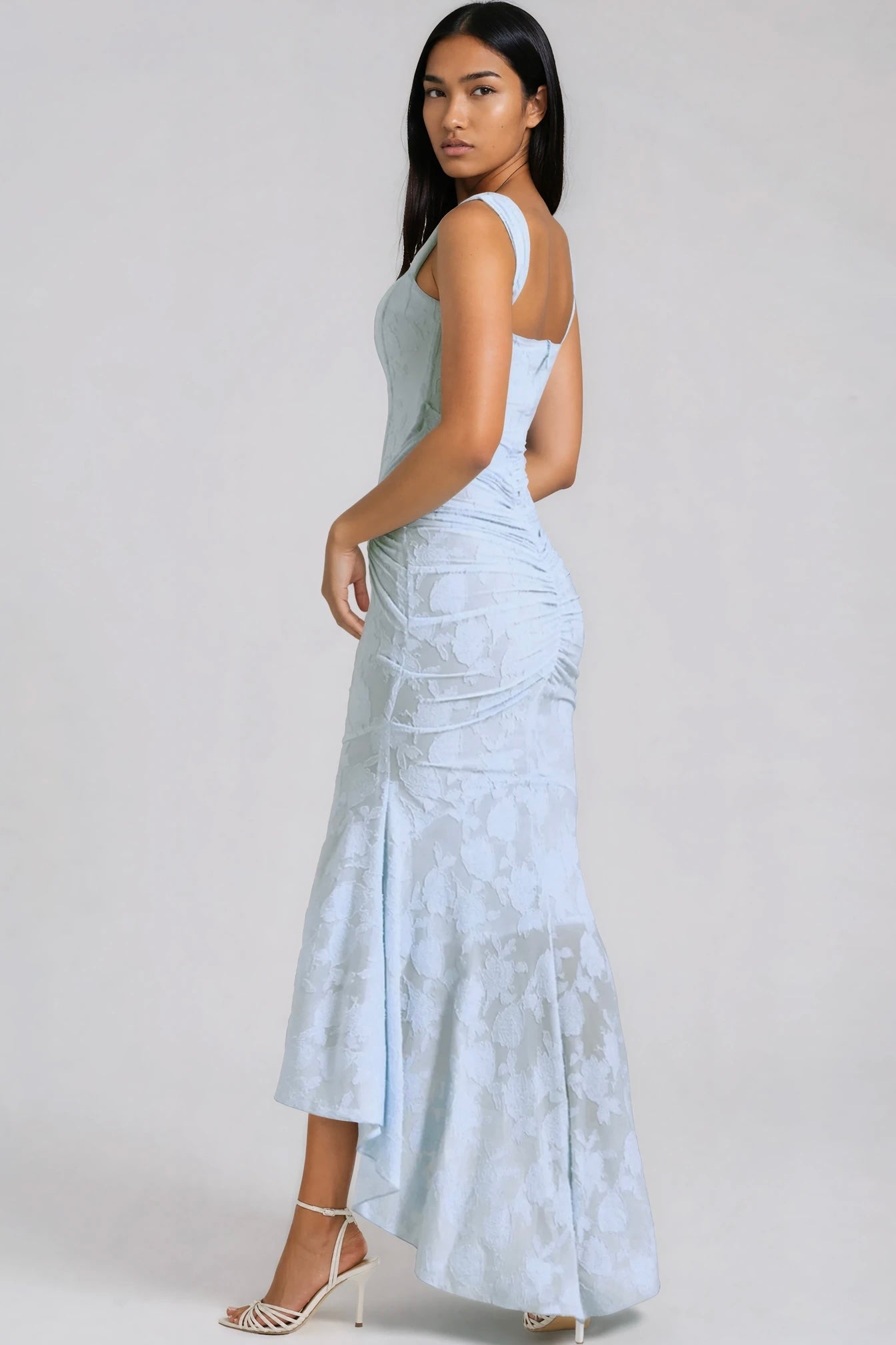 Robe femme jersey léger fronces taille maxi – Image 9