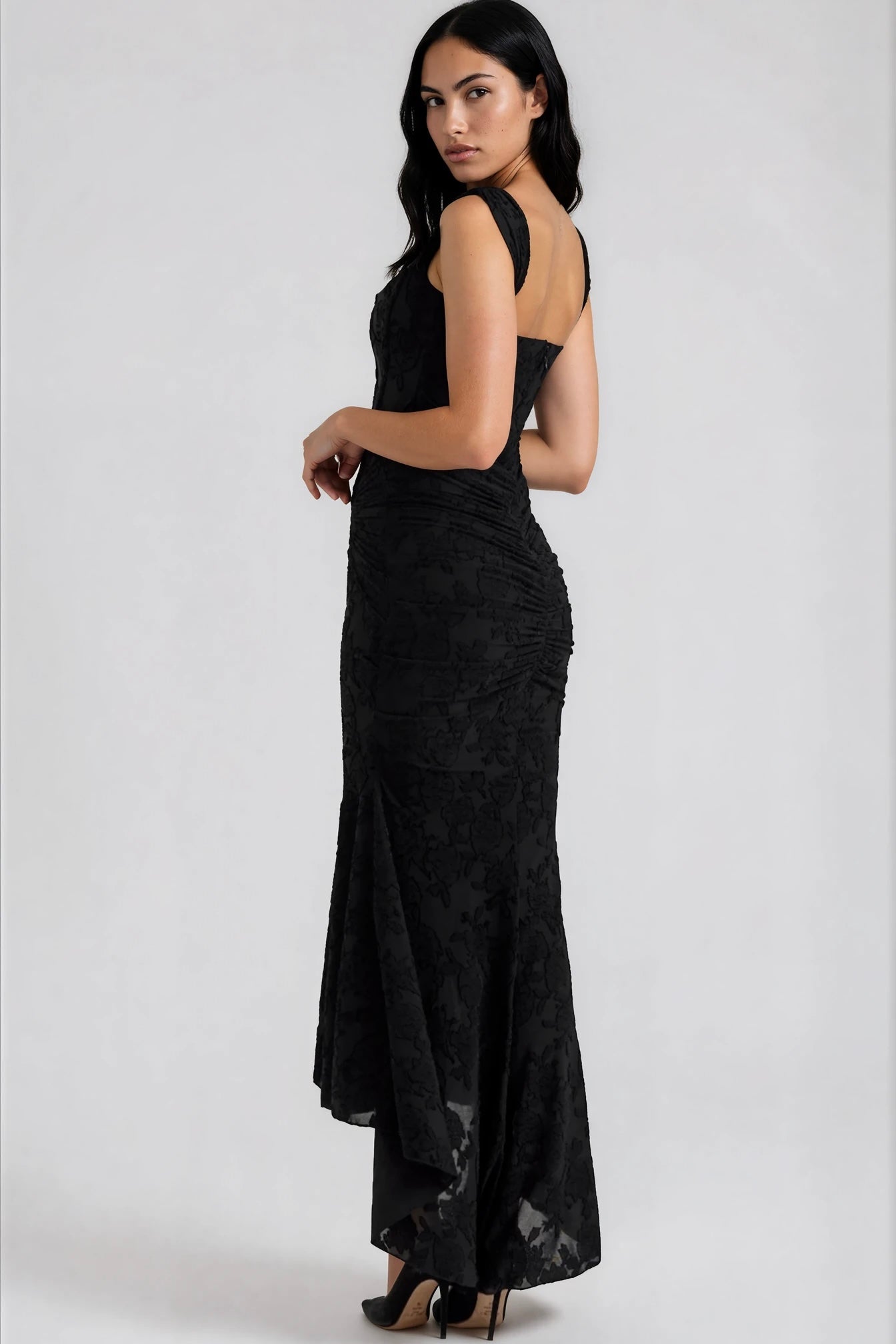 Robe femme jersey léger fronces taille maxi – Image 14