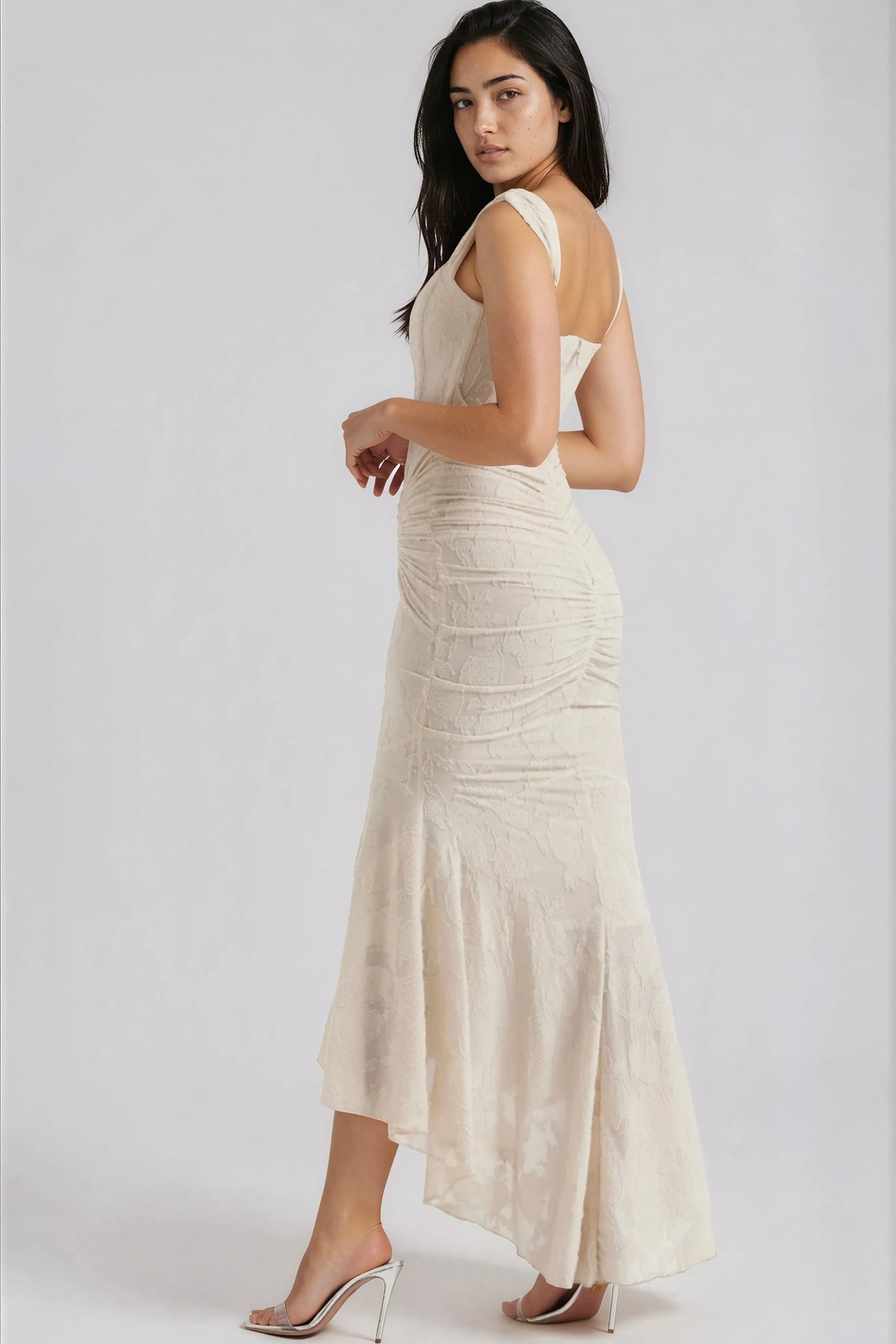 Robe femme jersey léger fronces taille maxi – Image 13