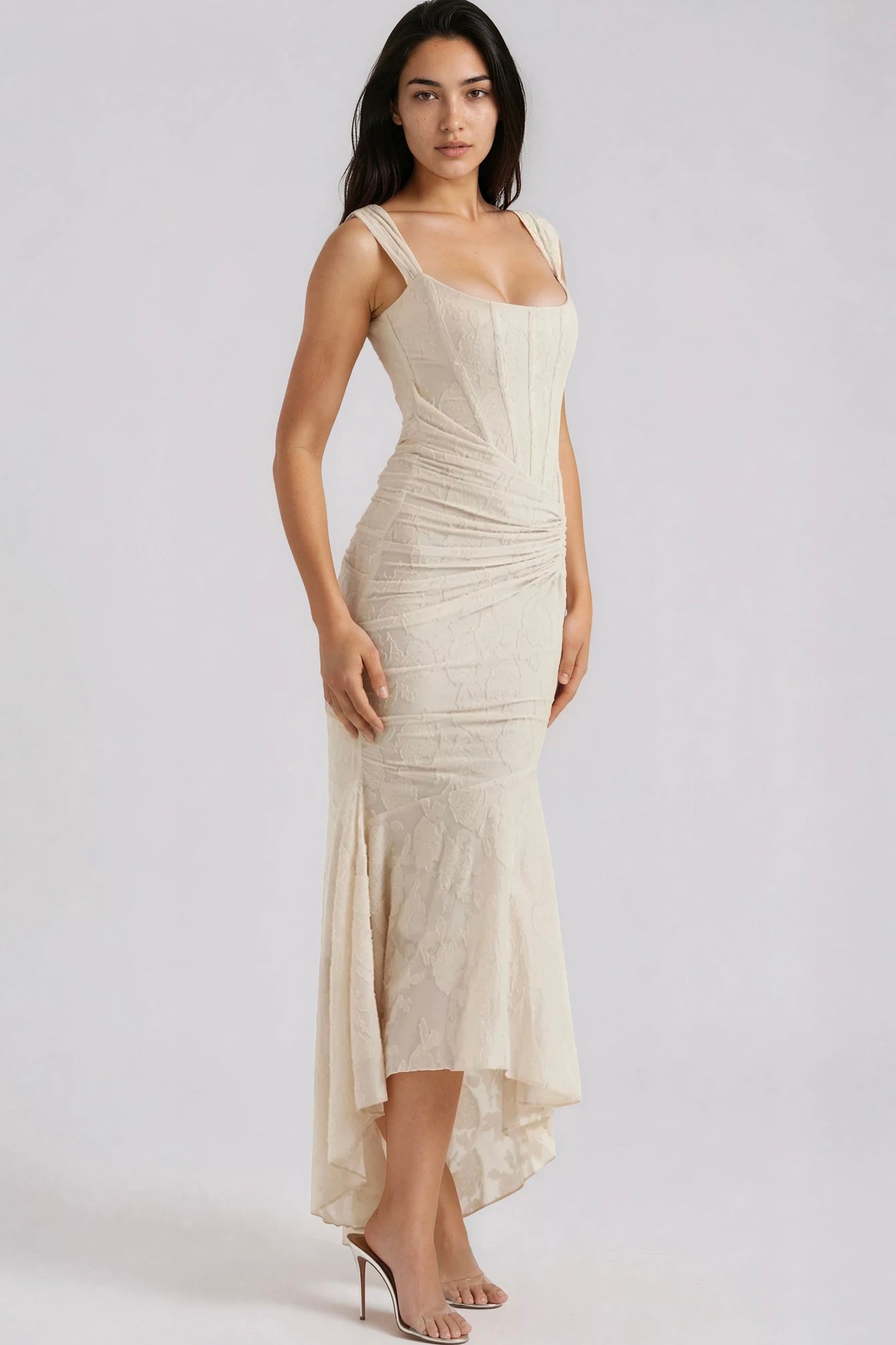 Robe femme jersey léger fronces taille maxi – Image 11