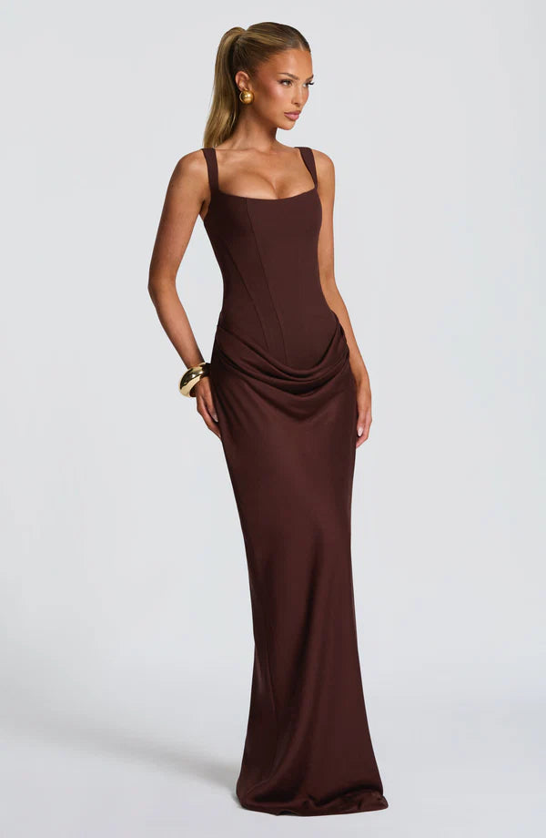 Robe femme satin baleiné coupe fourreau – Image 3