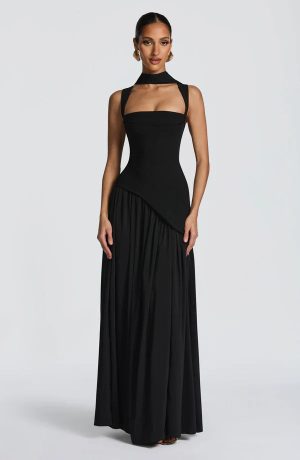Robe femme moulante bustier fente haute élégante