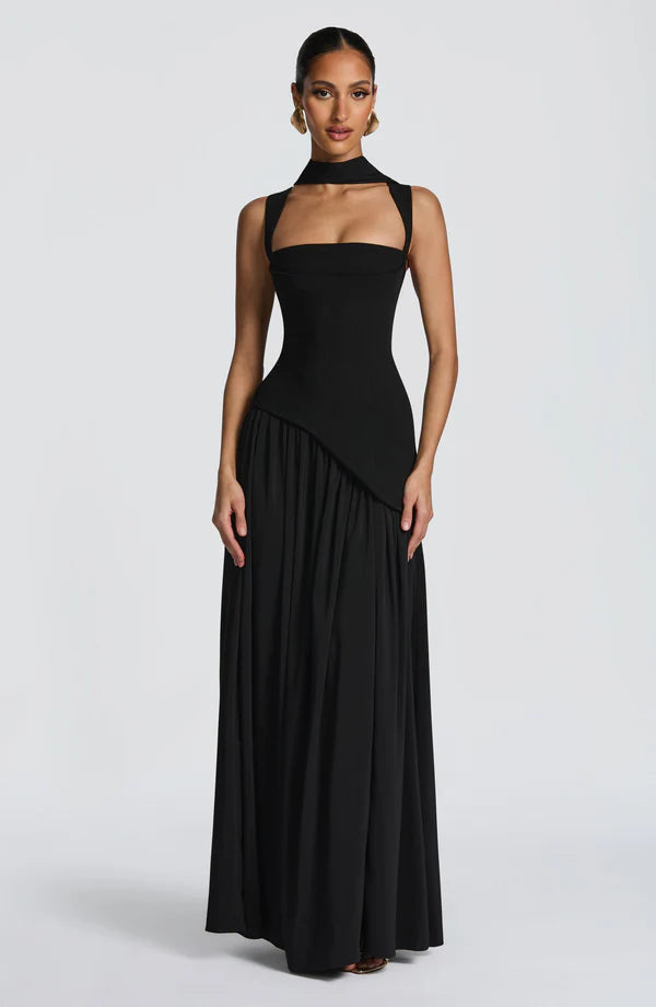 Robe femme moulante bustier fente haute élégante
