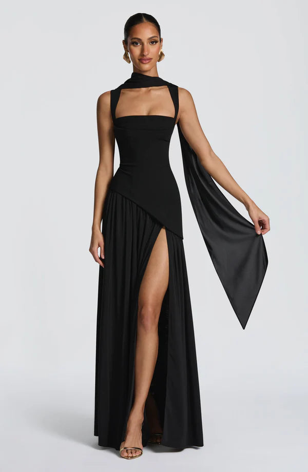 Robe femme moulante bustier fente haute élégante – Image 5