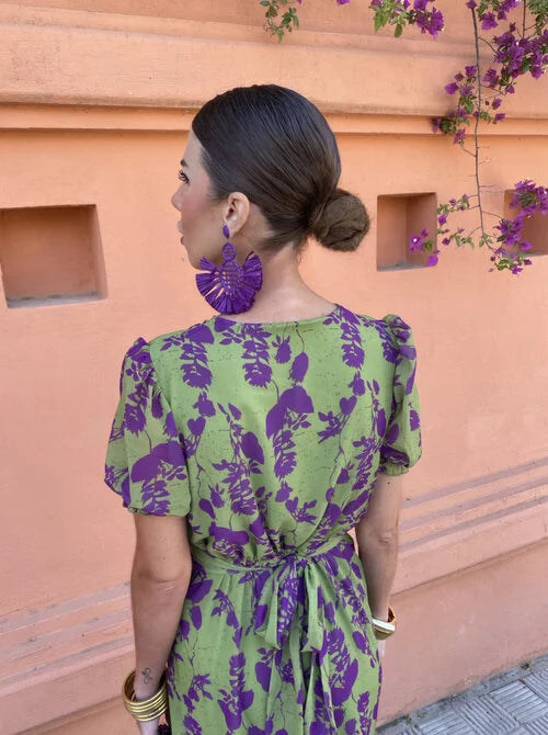 Robe femme fluide décolleté V manches bouffantes – Image 10