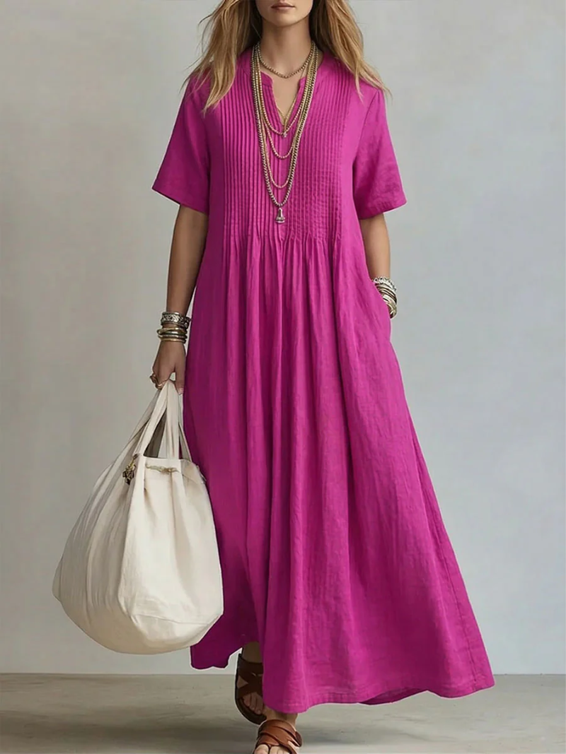 Robe femme coton respirant coupe ample style estival