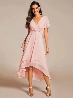 Robe femme effet cache-cœur jupe asymétrique
