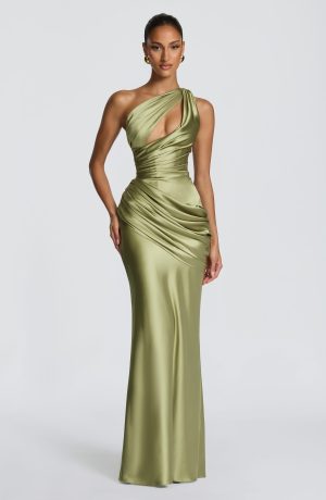 Robe femme satin asymétrique corset intégré
