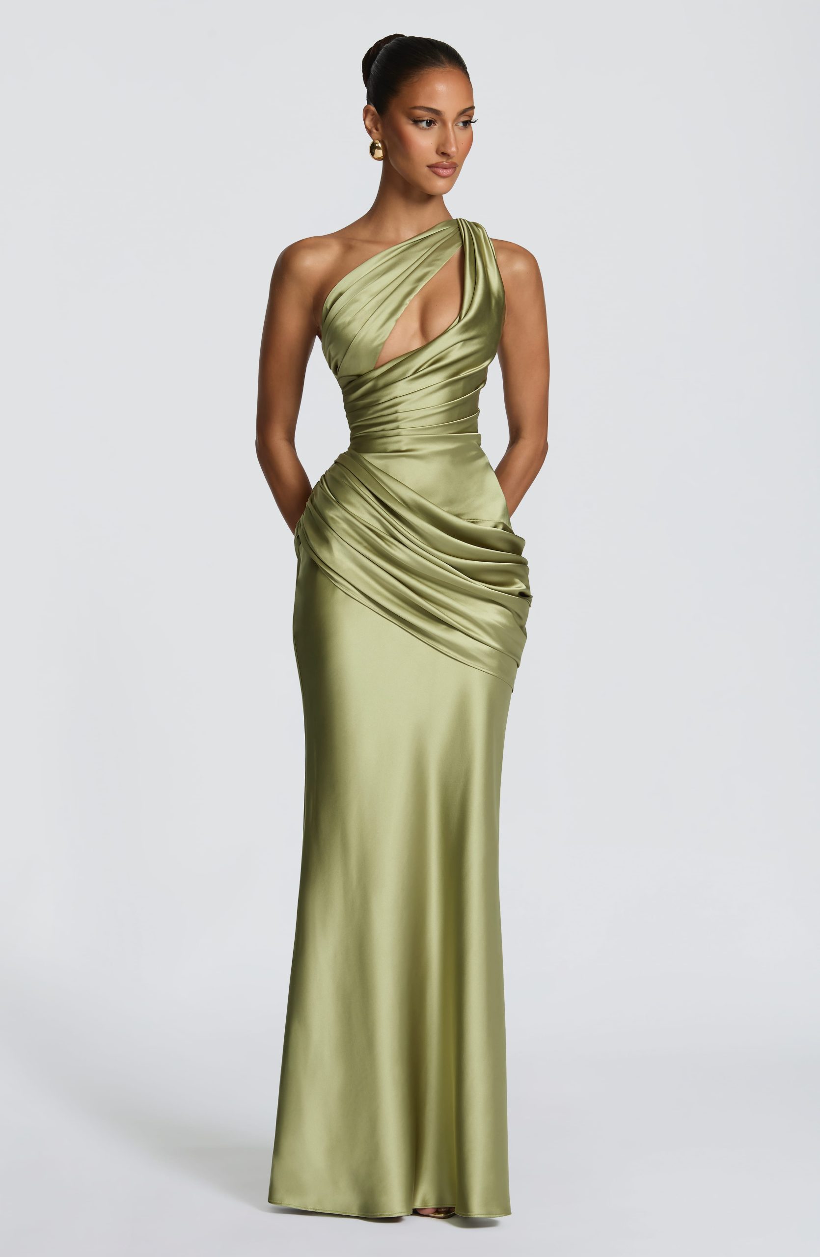 Robe femme satin asymétrique corset intégré – Image 5
