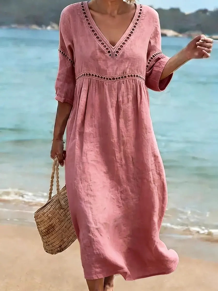Robe femme coton respirant poches latérales – Image 5