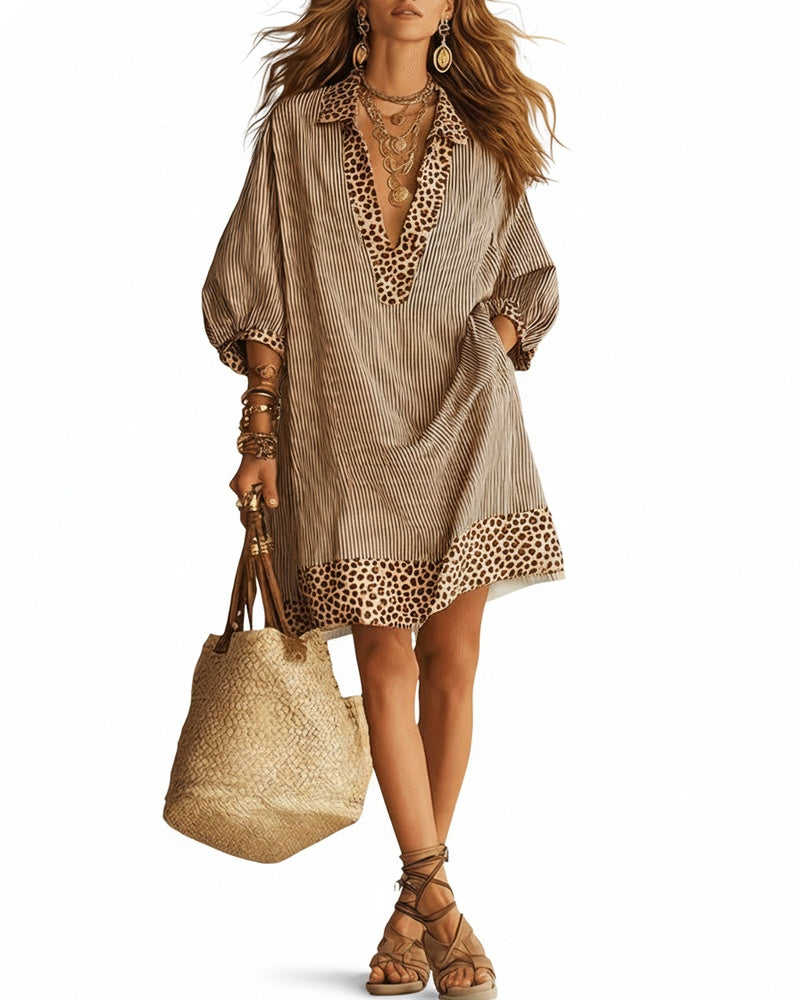 Robe femme bohème décontractée longueur genou