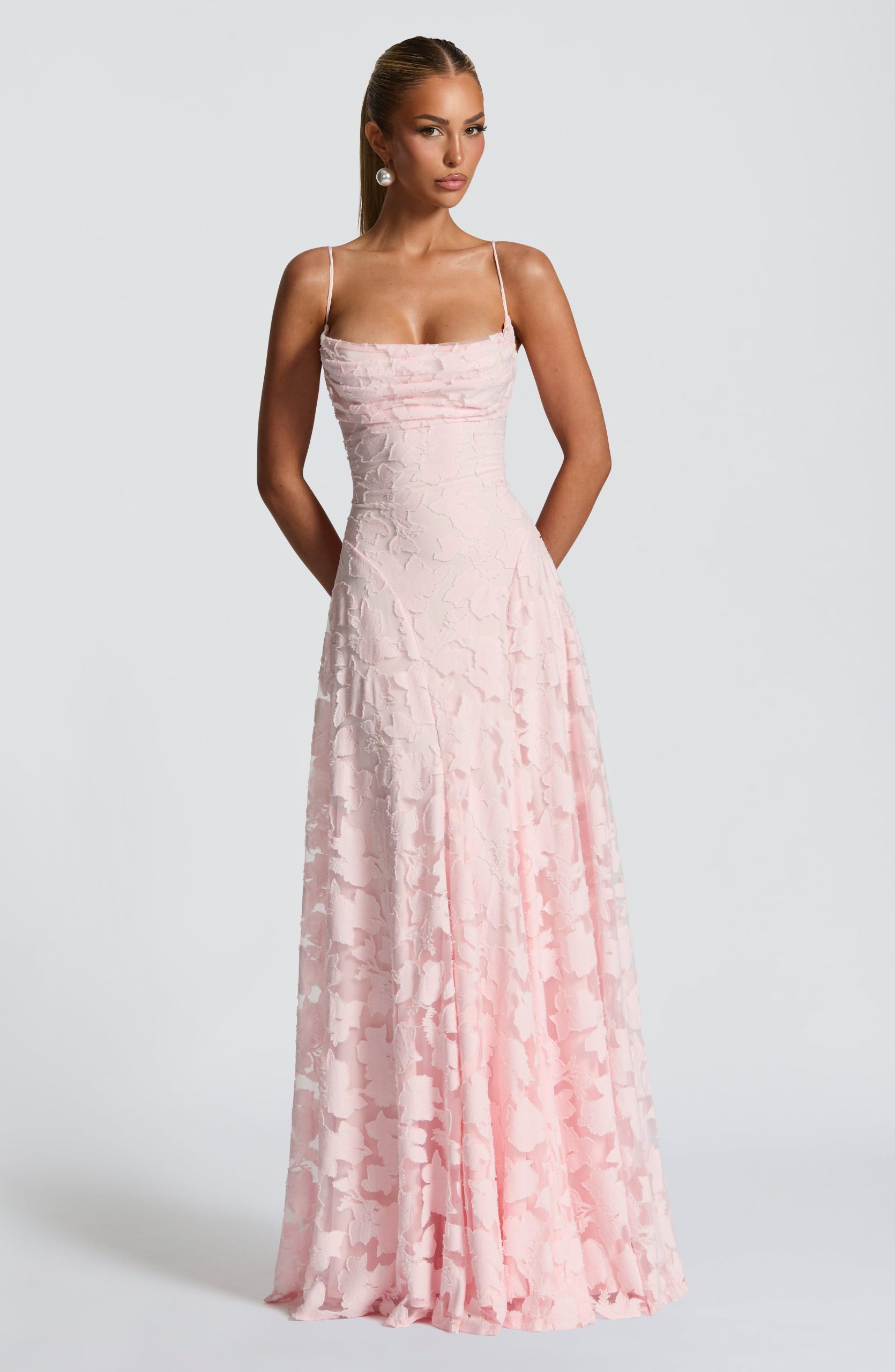 Robe longue femme bretelles fines motif floral – Image 4