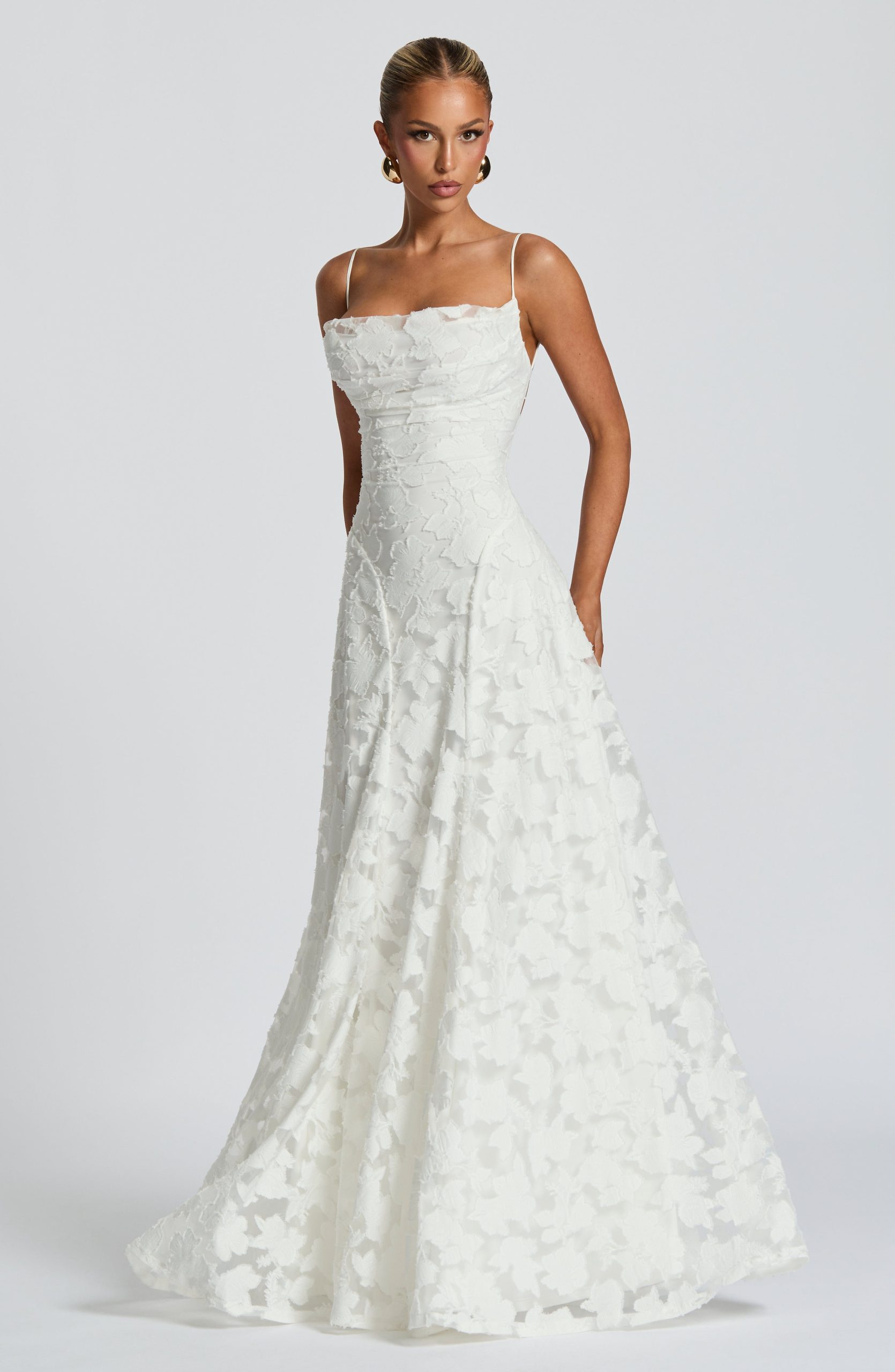 Robe longue femme bretelles fines motif floral – Image 2