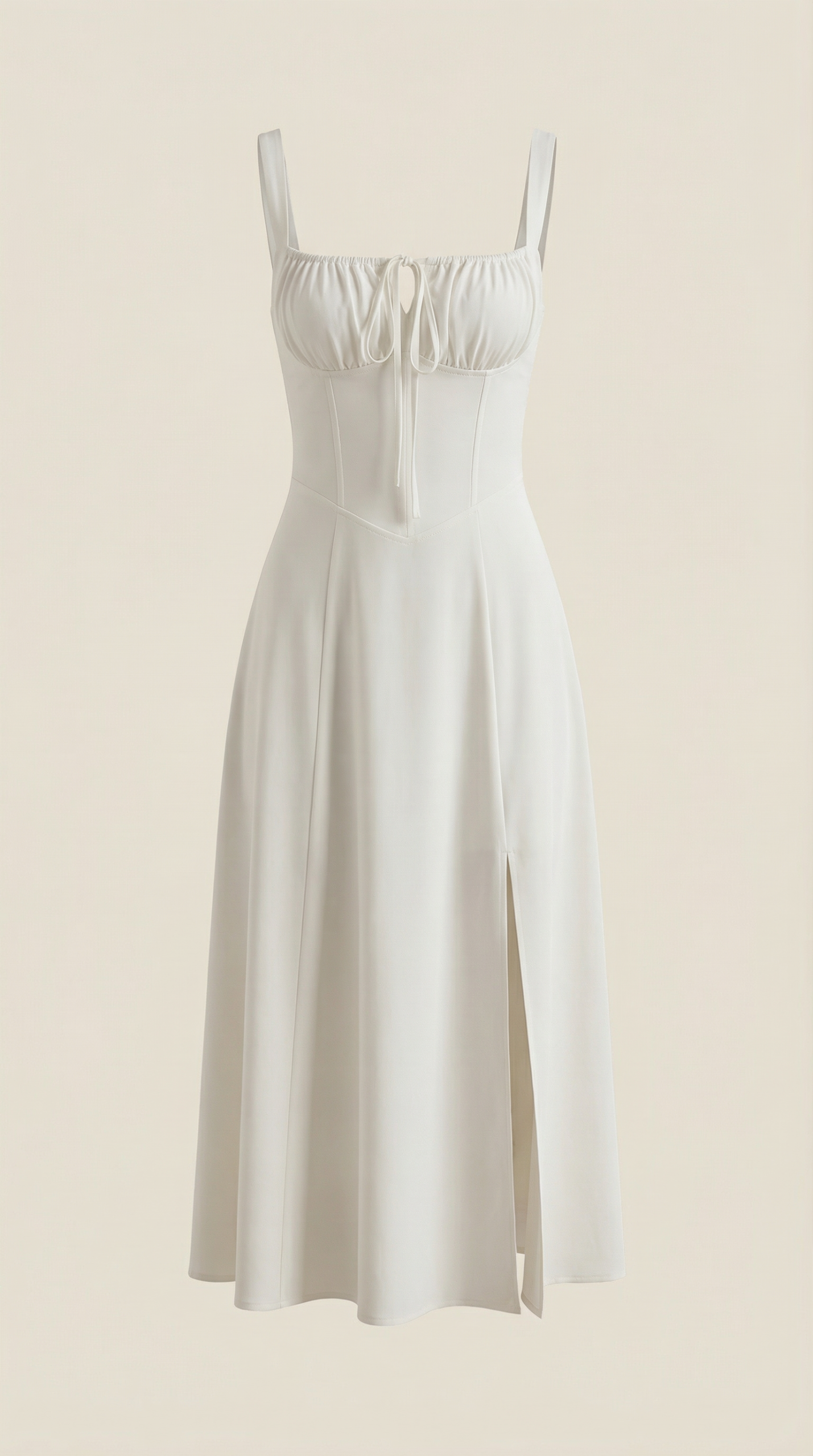 Robe femme midi style corset laçage décolleté fente – Image 9