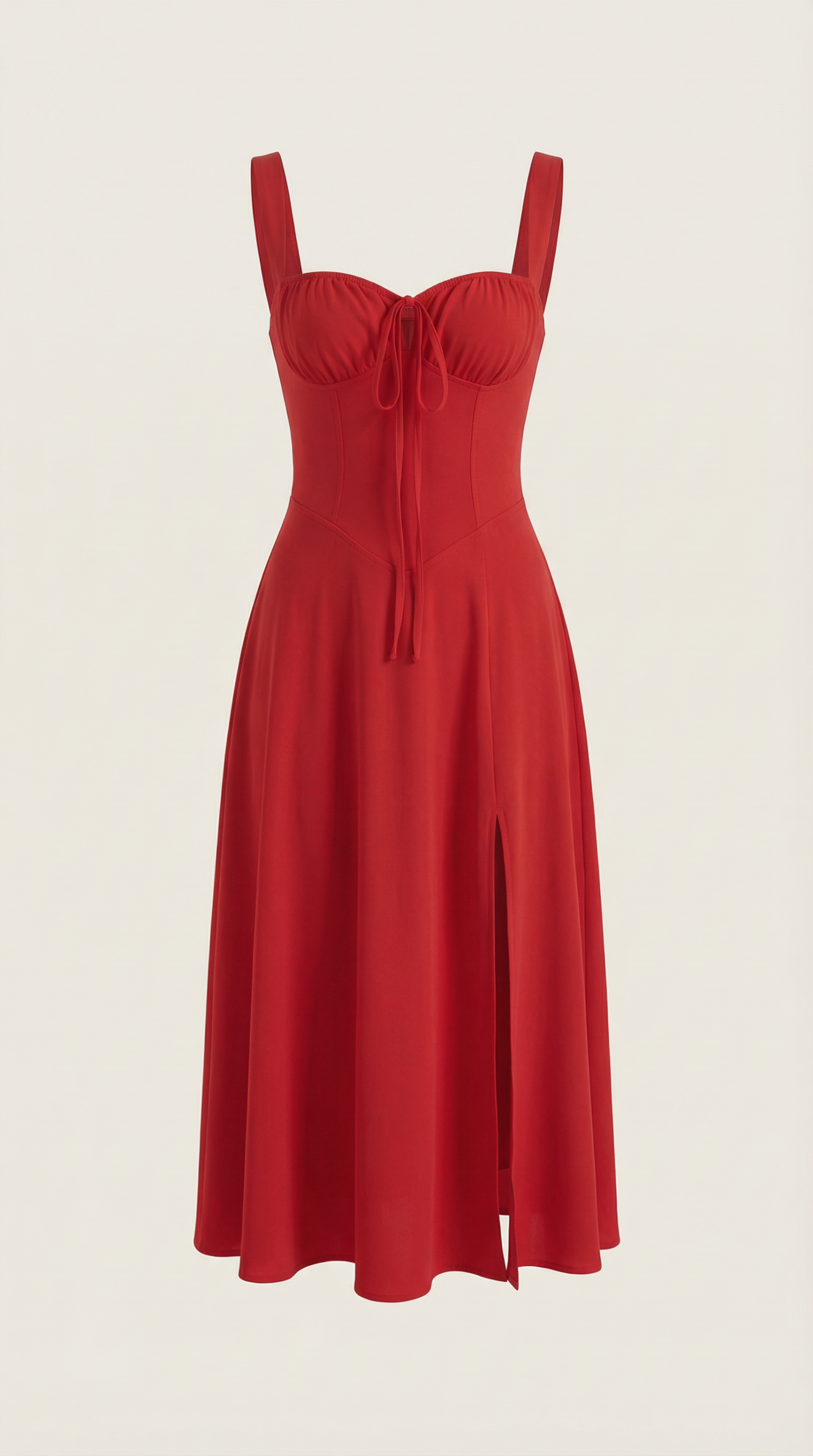 Robe femme midi style corset laçage décolleté fente – Image 14