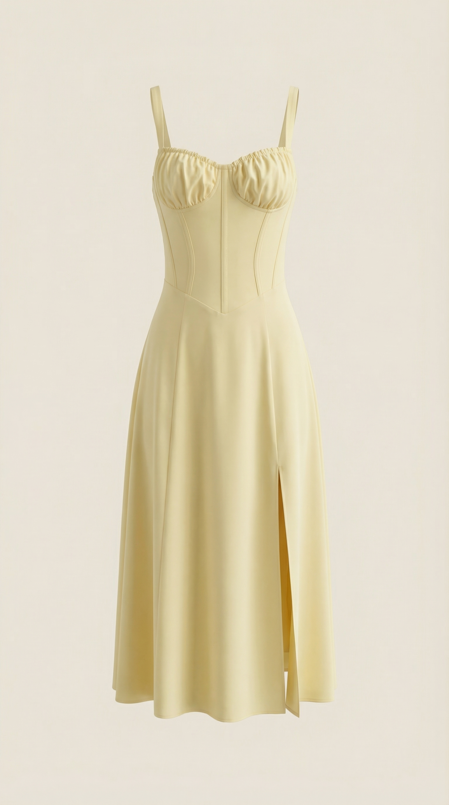 Robe femme midi style corset laçage décolleté fente – Image 21