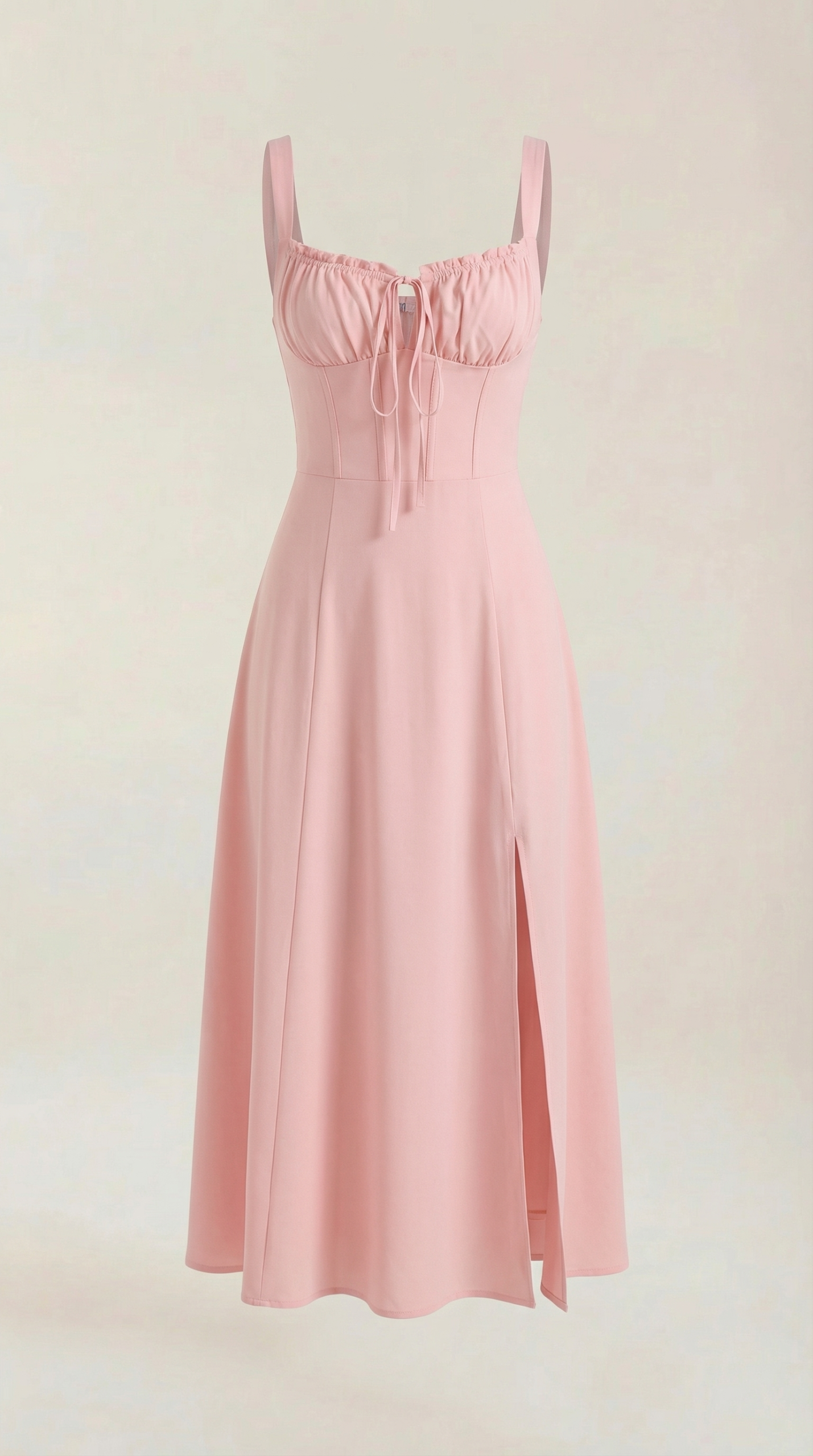 Robe femme midi style corset laçage décolleté fente – Image 25