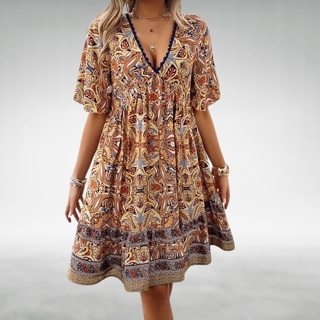 Robe femme midi motif cachemire coupe ample – Image 4